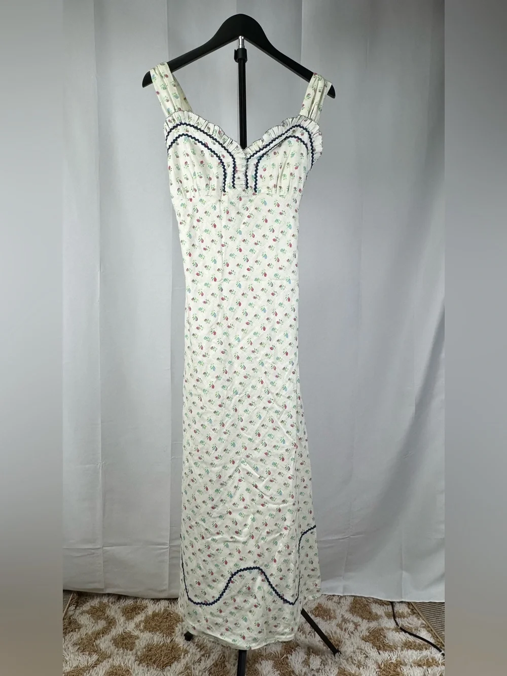 Free People Sweet Hearts Midi Dress Cottagecore Medium NWT